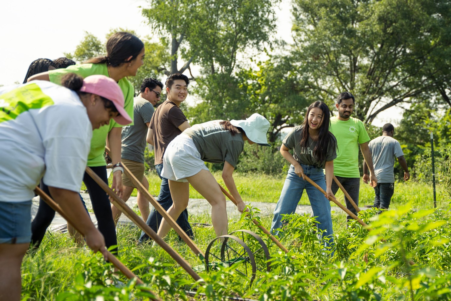 Volunteers helping community